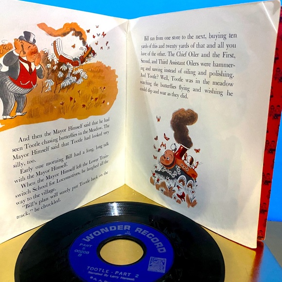 RETRO 1946 A LTTLE GOLDEN BOOK & VINYL 7” RECORD TOOTLE READ ALONG STORY 45 RPM - Picture 15 of 16